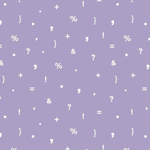 Back to school math glyphs and typography marks and signs lilac purple