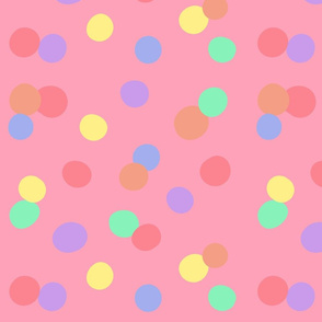 Rainbow spots - pink pastel