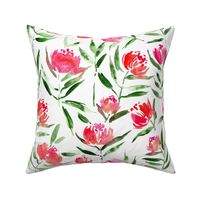 Peony bloom in Florence - watercolor peonies - painted florals for modern home decor p337