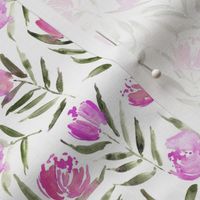 Raspberry Peony bloom in Florence - watercolor peonies - painted florals for modern home decor p337