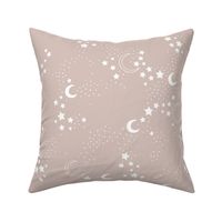 Starry night universe constellation moon and stars neutral boho nursery design beige sand white JUMBO