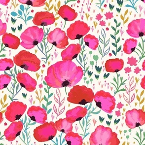 Watercolour Poppies