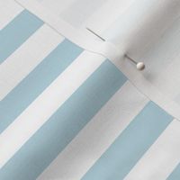 Pastel Blue Awning Stripe Pattern Horizontal in White