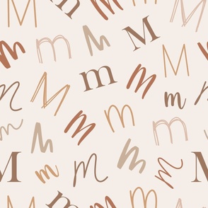 24x24 - Letter M - JUMBO Scale - Alphabet - ABC - Wallpaper Cure - Back to School - Personalized Wallpaper - Letters of the Alphabet - Peel and Stick Wallpaper
