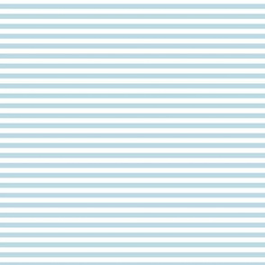Small Pastel Blue Bengal Stripe Pattern Horizontal in White