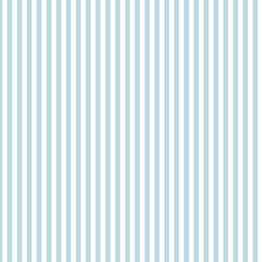 Small Pastel Blue Bengal Stripe Pattern Vertical in White