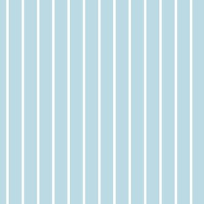 Pastel Blue Pin Stripe Pattern Vertical in White