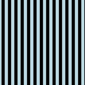 Pastel Blue Bengal Stripe Pattern Vertical in Black