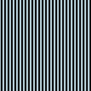 Small Pastel Blue Bengal Stripe Pattern Vertical in Black