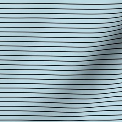 Small Pastel Blue Pin Stripe Pattern Horizontal in Black
