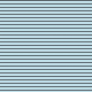 Small Pastel Blue Pin Stripe Pattern Horizontal in Black