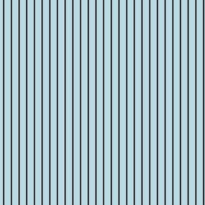 Pastel Blue Pin Stripe Pattern Vertical in Black