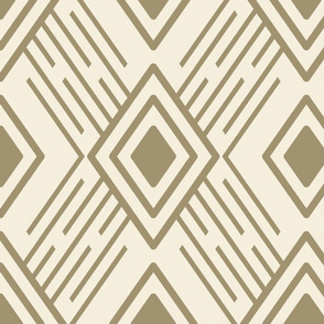 Gold Cream Tribal Diamonds Grid