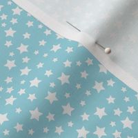 White Scattered Stars on Light Blue