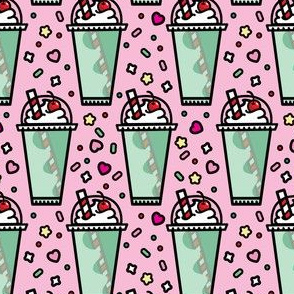 lucky shake halfdrop large with sprinkles on pink