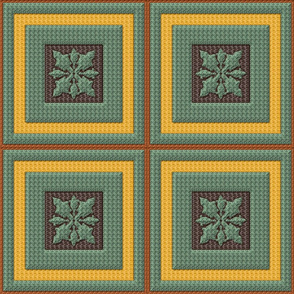 CROCHET FAUX SQUARE BEE GOLDENROD JADE- copy