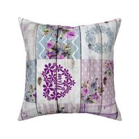 Mom Lavendar Floral Watercolor Patchwork Rotated - 6 inch squares