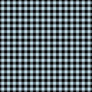 Small Gingham Pattern - Pastel Blue and Black