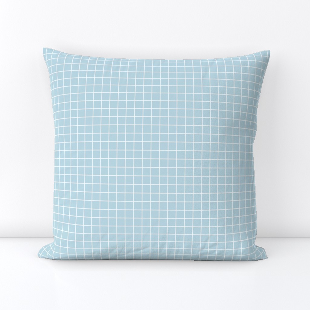 Grid Pattern - Pastel Blue and White