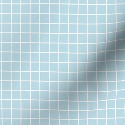 Grid Pattern - Pastel Blue and White