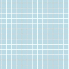 Grid Pattern - Pastel Blue and White