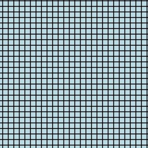 Small Grid Pattern - Pastel Blue and Black