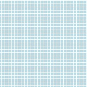 Small Grid Pattern - Pastel Blue and White