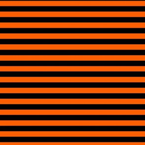 Vivid Orange Bengal Stripe Pattern Horizontal in Black