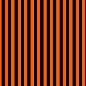 Vivid Orange Bengal Stripe Pattern Vertical in Black