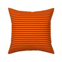 Vivid Orange Pin Stripe Pattern Horizontal in Black