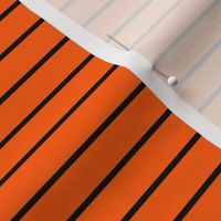 Vivid Orange Pin Stripe Pattern Horizontal in Black