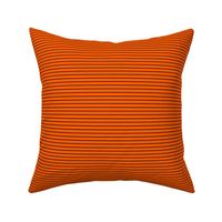 Small Vivid Orange Pin Stripe Pattern Horizontal in Black