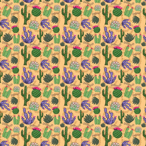 Succulent Cactus Southwestern Pattern 