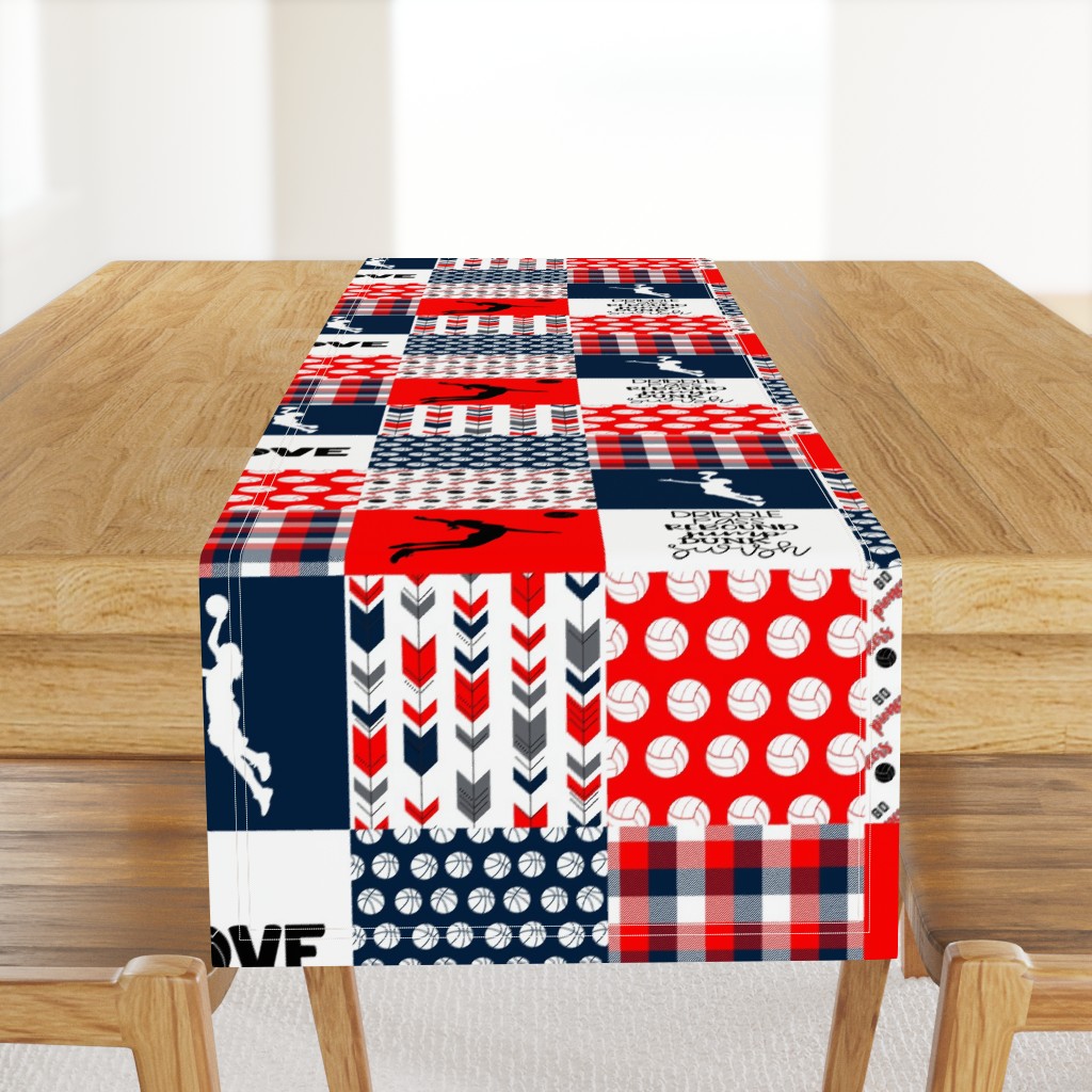 Basketball//Volleyball//Pioneers - Wholecloth Cheater Quilt