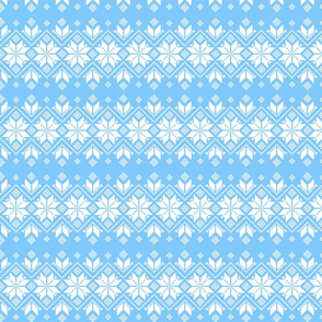 Wellspring - Star Alatyr - Ethno Ukrainian Traditional Pattern - Slavic Symbol - Middle Scale White on Sky Blue Pastel