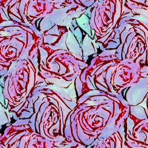 Awash In A Sea Of Roses ~ Pen & Ink Watercolor 