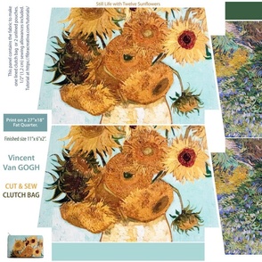 Van Gogh Sunflowers Cut and Sew Clutch bag