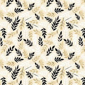 Black, White & Gold Fronds - Tiny