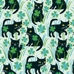 regular scale kittens in clover / aqua black green