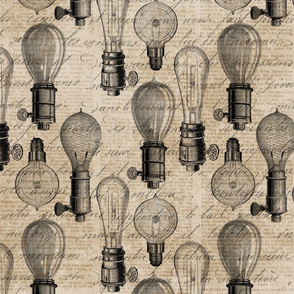 Vintage Light Bulbs Hand Written Retro Lovers Electrician