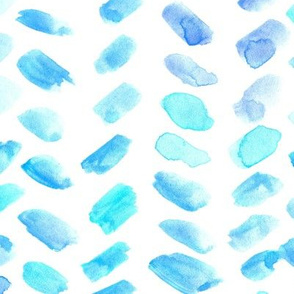 Aqua watercolor herringbone - painted brush strokes abstract boho geometrical a078-1