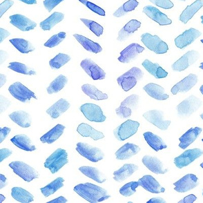 Sapphire blue watercolor herringbone - painted brush strokes abstract boho geometrical a078-2