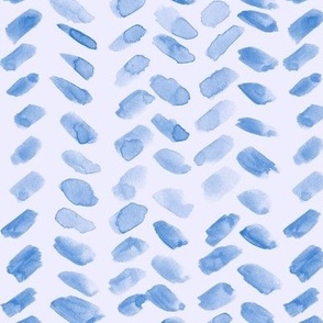 blue watercolor herringbone - painted brush strokes abstract boho geometrical a078-8