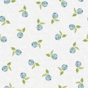 Tiny blue and green  romantic roses on a leopardish background