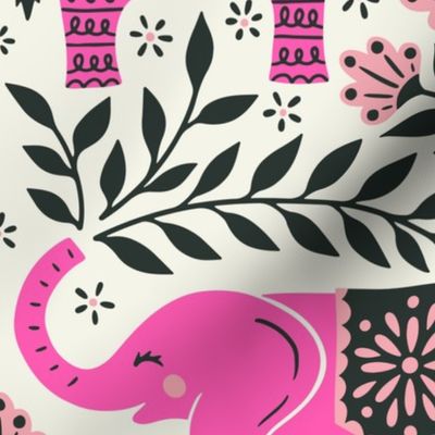 Lucky Elephants - Large Scale Pink