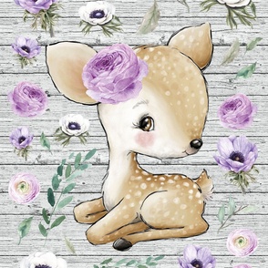 27x36 deer blanket purple floral