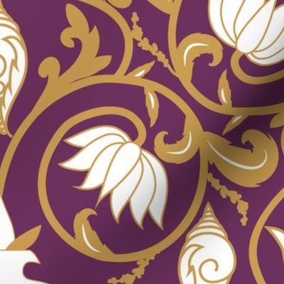 Holy Talismans- Sacred Indian Motifs- Plum Gold- Large Scale