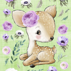 26x36 deer blanket purple floral