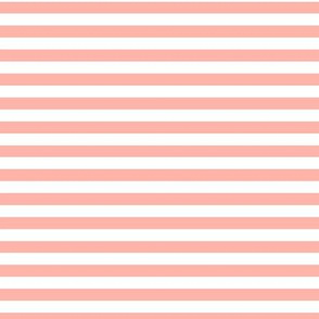 Light Coral Bengal Stripe Pattern Horizontal in White