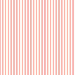 Small Light Coral Bengal Stripe Pattern Vertical in White